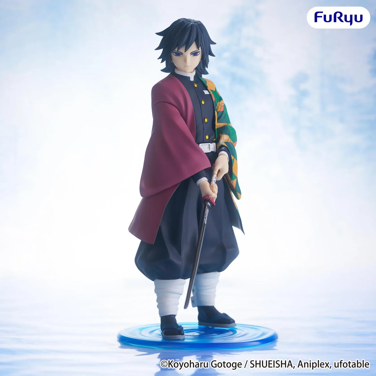 Demon Slayer Kimetsu no Yaiba Trio-Try-iT Giyu Tomioka Figure reissue featuring Giyu in his Demon Slayer Corps uniform with sword and water-inspired display base