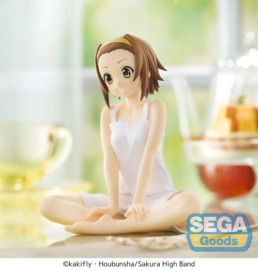 K-On Yumemirize Ritsu Tainaka figure by SEGA sitting cross legged in white outfit with yellow headband