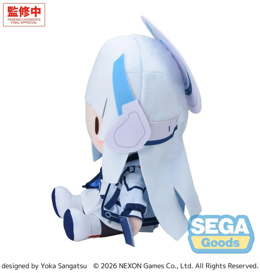 Blue Archive Fuwa Petit Noa BIG Plush with light blue hair, headset, school outfit, and cute chibi plush design