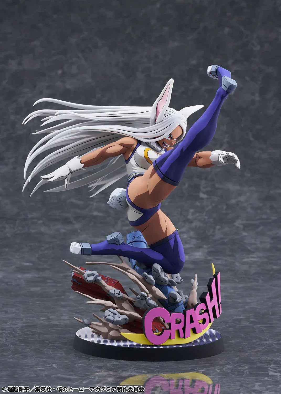 Mirko My Hero Academia 1/8 scale figure with dynamic kick pose and 2D shading effect