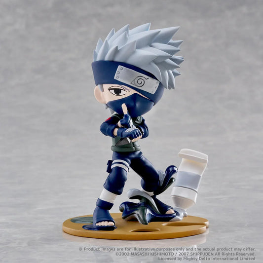 Naruto Shippuden PalVerse Pale Kakashi Hatake Figure in ninja outfit with paint-themed display base