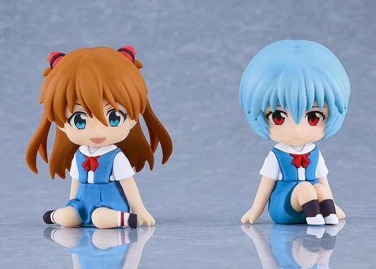 Rebuild of Evangelion Nendoroid Plus Asuka Shikinami Langley rubber mascot figure in school uniform sitting pose