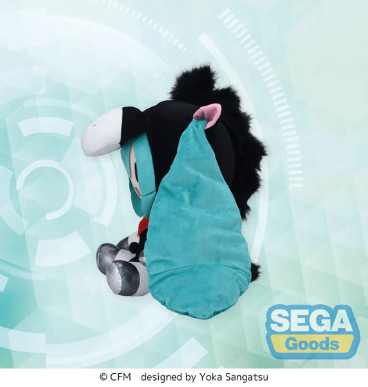 Hatsune Miku Fuwa Petit Horse 2026 plush wearing horse hood with teal twin tails and red scarf sitting pose.