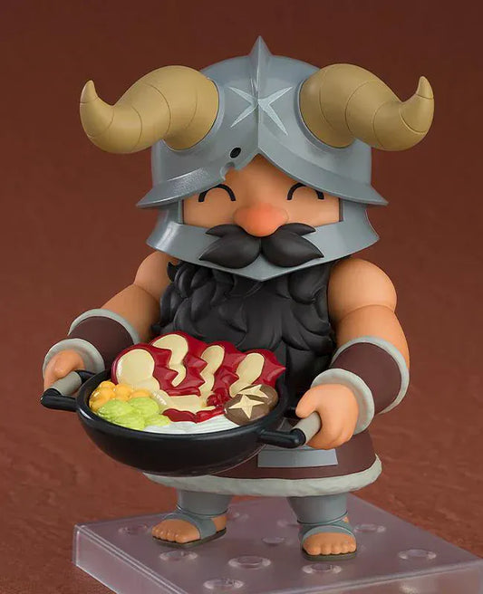 Delicious in Dungeon Nendoroid No.2415 Senshi re-run figure wearing horned helmet and armor holding knife.