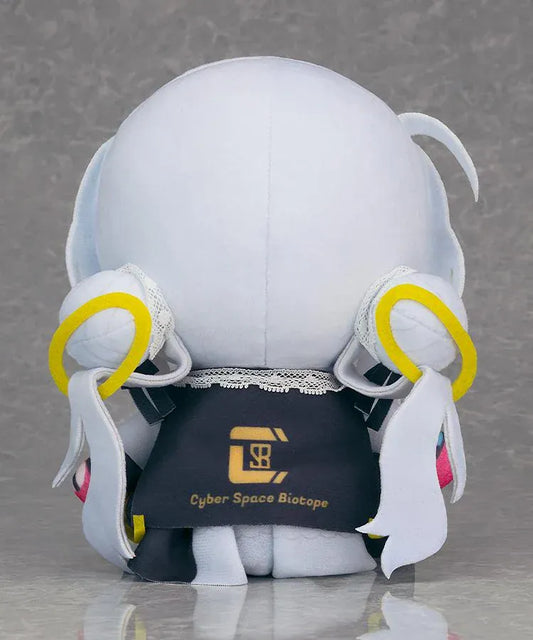 Million Depth Plushie Moma with white hair, embroidered blue eyes, and detailed black outfit