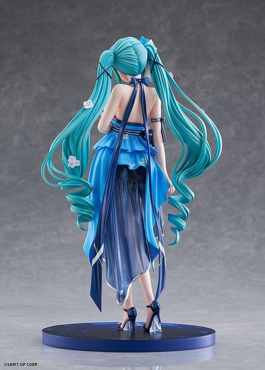 Goddess of Victory Nikke Privaty Banquet Princess 1/7 scale figure wearing flowing blue evening dress with long teal twin-tails.