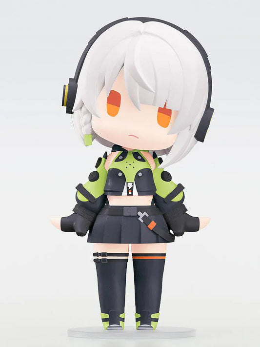 Zenless Zone Zero Hello Good Smile Anby Demara chibi figure with silver hair and green-black outfit standing pose.