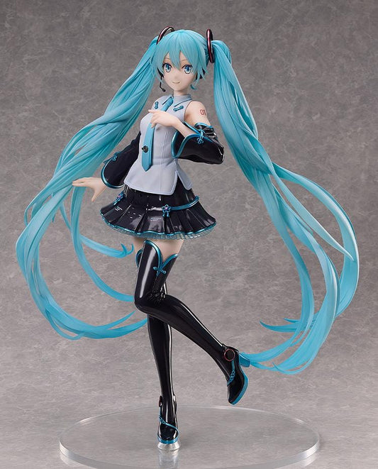 Hatsune Miku V4 CHINESE 1/3 Scale Figure featuring Miku with long teal twin tails, white and black outfit, teal accents, and an elegant display pose.