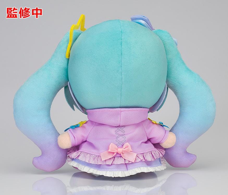 Pastel gradient Vocaloid Hatsune Miku Digital Star 2021 Ver. chibi plushie with twin-tails and star accessories