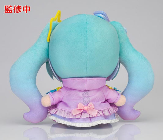 Pastel gradient Vocaloid Hatsune Miku Digital Star 2021 Ver. chibi plushie with twin-tails and star accessories