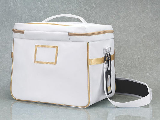 Blue Archive Mari Trinity bag white shoulder bag with gold Trinity logo and compartments