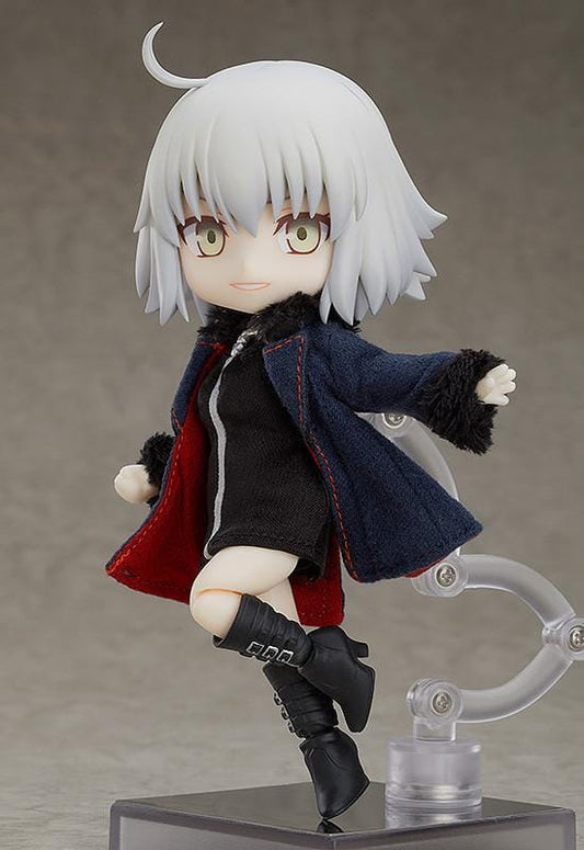 Fate Grand Order Nendoroid Doll Avenger Jeanne d'Arc Alter Shinjuku Ver reissue wearing dark coat and boots.
