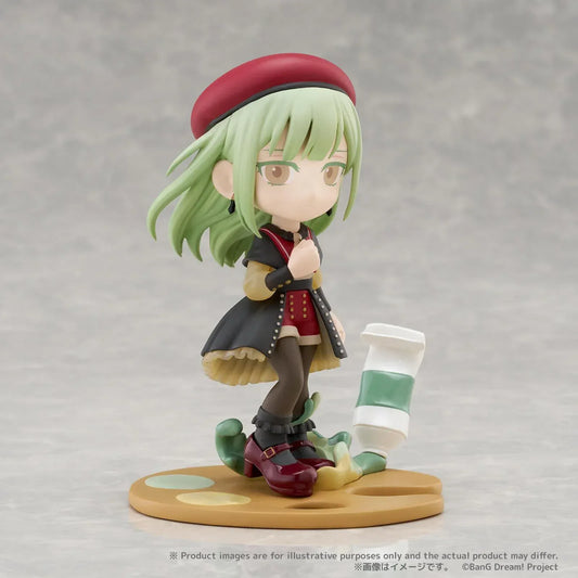 BanG Dream PalVerse Pale Ave Mujica Mortis chibi figure with green hair gothic outfit and painter palette base