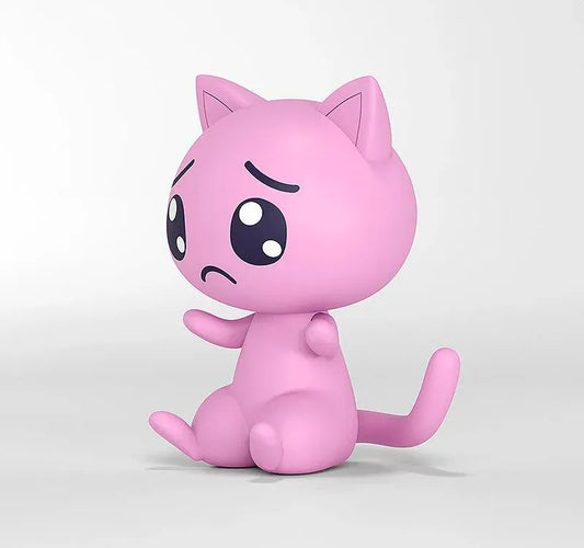 Needy Streamer Overload Huggy sad cat chibi figure by Good Smile Company pastel pink with worried expression