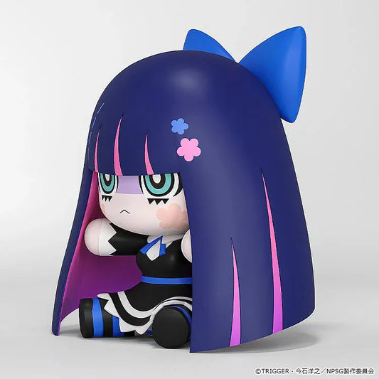 Panty & Stocking with Garterbelt Huggy Good Smile Stocking chibi figure with long navy hair and gothic outfit