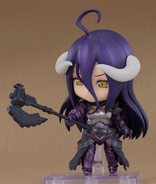Albedo Armor Version Nendoroid figure from Overlord anime holding weapon in chibi style