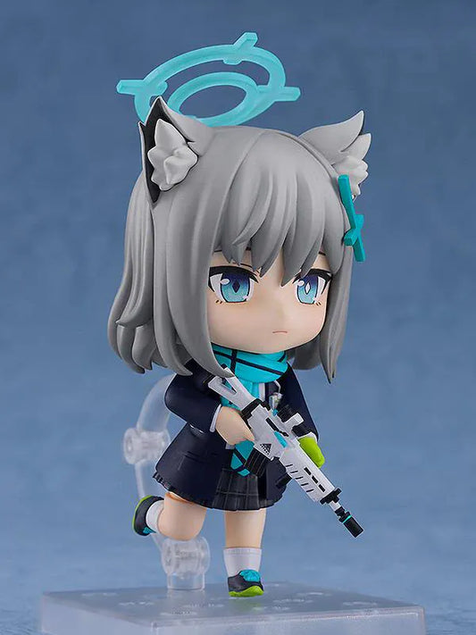 Blue Archive Shiroko Sunaookami Nendoroid rerelease figure with halo accessory, tactical outfit, and weapon parts