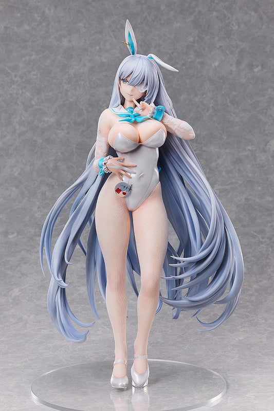 Azur Lane Emden Bunny Version 1/4 scale figure with long silver hair fishnet stockings and elegant pose