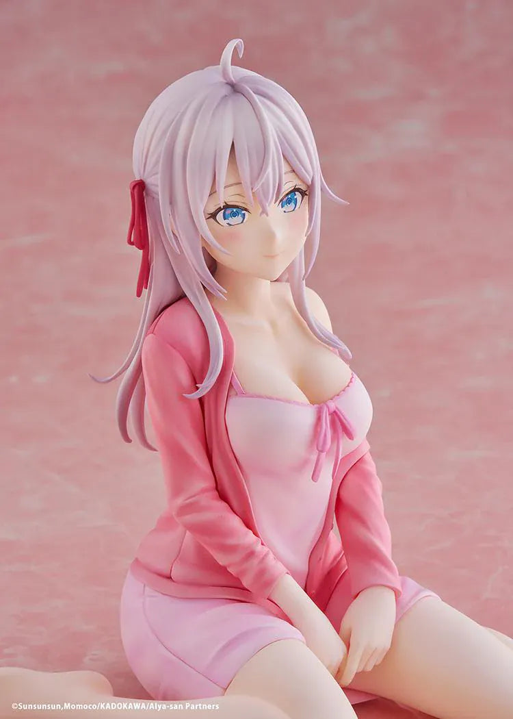 Alya Sometimes Hides Her Feelings in Russian Alisa Mikhailovna Kujou 1/6 Scale Figure in pink outfit with silver hair and seated pose