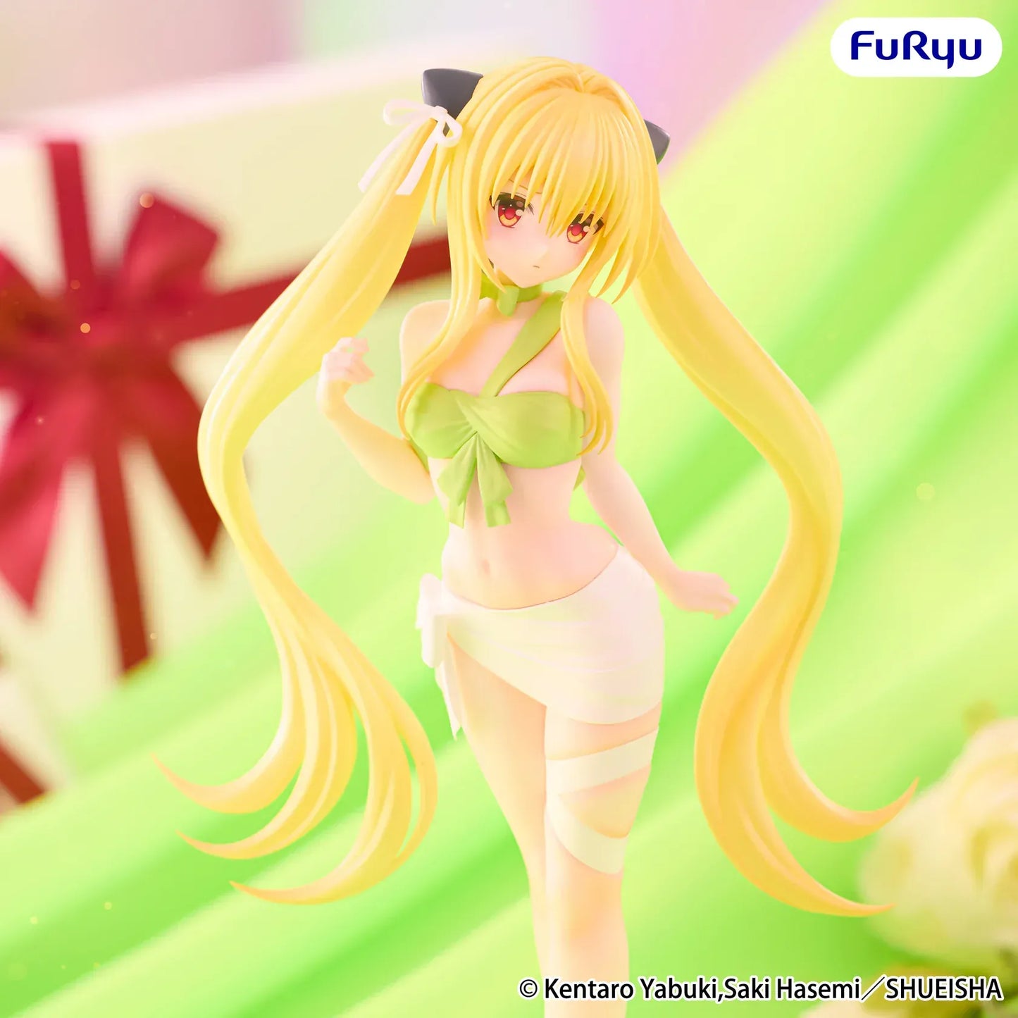 To Love-Ru Darkness Golden Darkness BiCute Ribbons figure with long blonde twin tails and green outfit standing pose