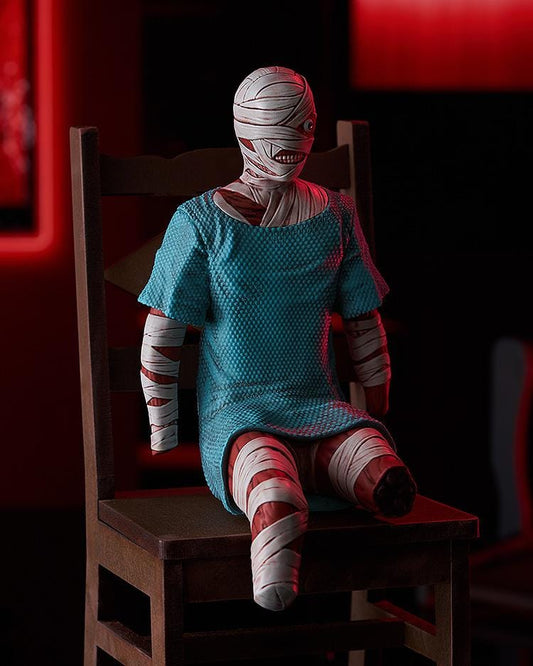 Mouthwashing POP UP PARADE Swacchao! Curly Figure featuring Curly in a seated pose with bandaged details, hospital gown styling, and horror-inspired sculpting.