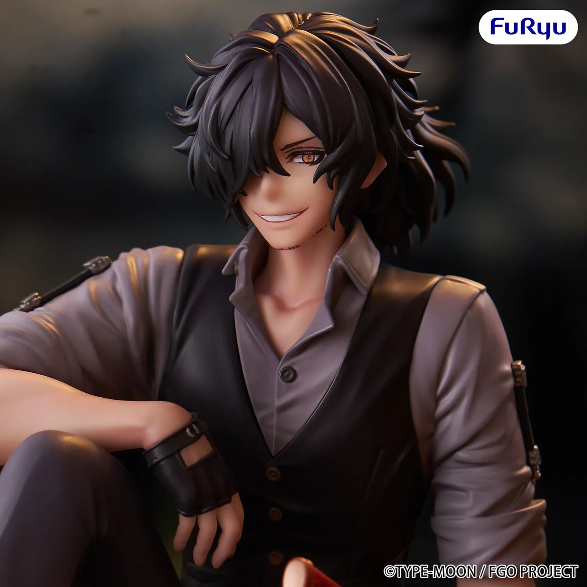 Fate Grand Order Assassin Izou Okada Awesome Dapper Suit Noodle Stopper figure in a relaxed seated pose