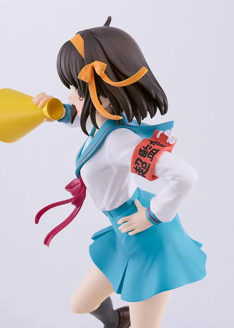 POP UP PARADE Haruhi Suzumiya L Size anime figure holding megaphone in North High school uniform by Good Smile Company