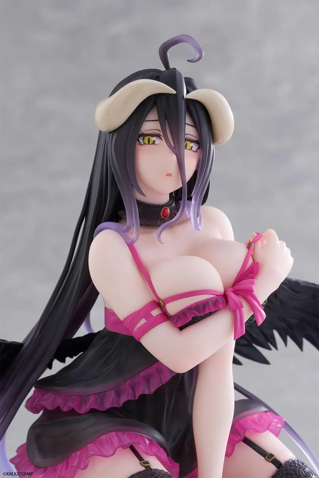 Albedo Negligee Desktop Cute Figure Overlord anime figure with wings and horns seated pose