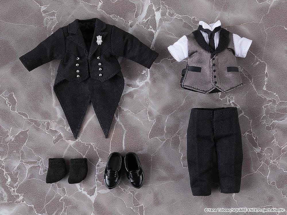 Black Butler Book of the Atlantic Nendoroid Doll Sebastian Michaelis Rerelease with black butler outfit, red eyes, gloves, and formal shoes