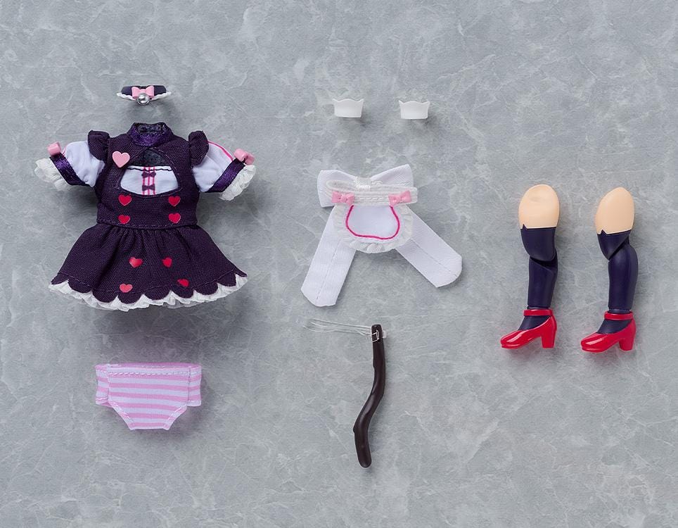 Nekopara Sekai Connect Nendoroid Doll Chocola with cat ears, twin-tails, maid outfit, frilly apron, and paw pose