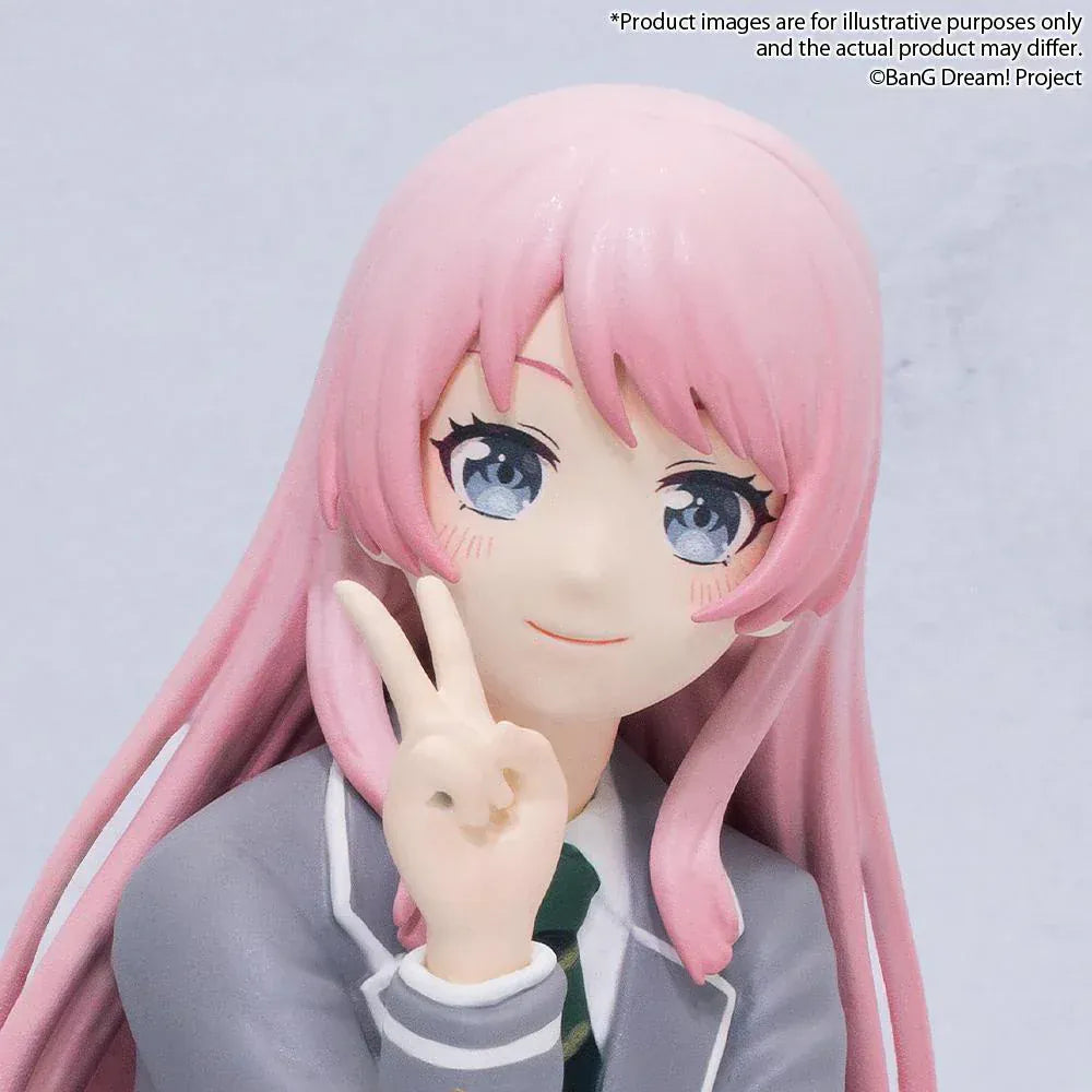 BanG Dream It's MyGO Anon Chihaya Uniform Ver Premium Figure in crouching pose with peace sign