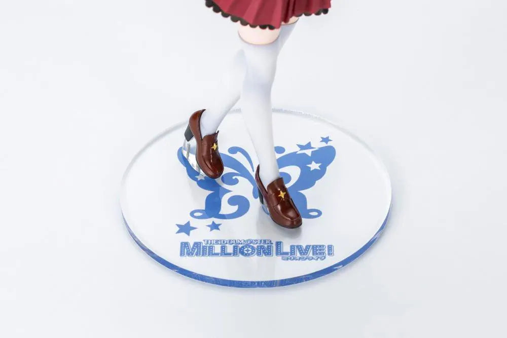The Idolmaster Million Live Shizuka Mogami The Animation 1/8 scale figure wearing a white jacket, red skirt, and knee-high socks.
