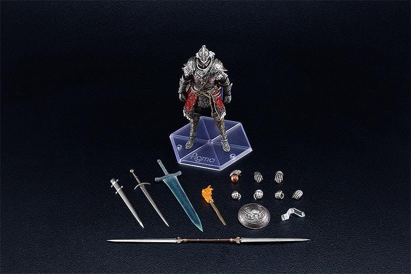 ELDEN RING figma Raging Wolf Figure rerelease featuring detailed medieval armor with sword, shield, and posable action figure design