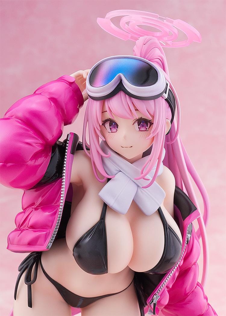Blue Archive Eimi swimsuit 1/7 scale figure with pink jacket black bikini and long pink hair