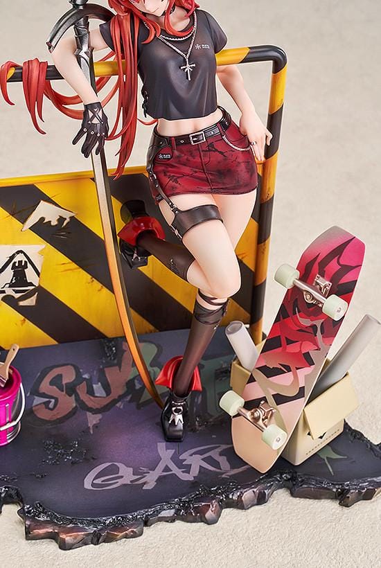 Surtr Liberte Echec 1/7 scale figure Arknights anime figure red hair urban base sword leaning pose detailed collectible