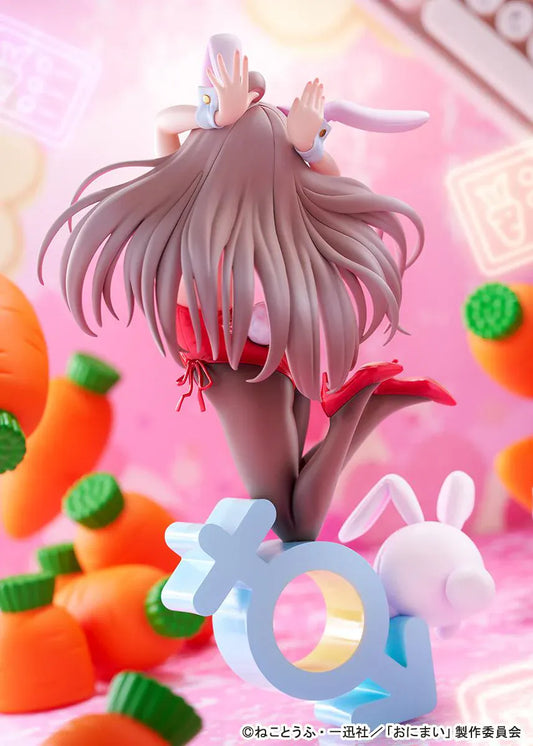 ONIMAI I'm Now Your Sister Mahiro Oyama Bunny Girl Style 1/7 Scale Figure featuring Mahiro in a red bunny outfit with bunny ears, flowing hair, tights, and themed display base.