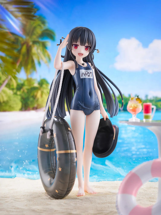Maitetsu Last Run Hachiroku School Swimsuit Ver. 1/6 Scale Figure with conductor cap, salute pose, inner tube accessory, and display base
