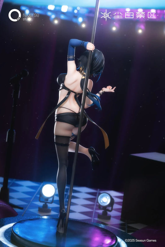 Snowbreak Containment Zone Katya Danger Dancer figure with dynamic pole pose and sleek black outfit