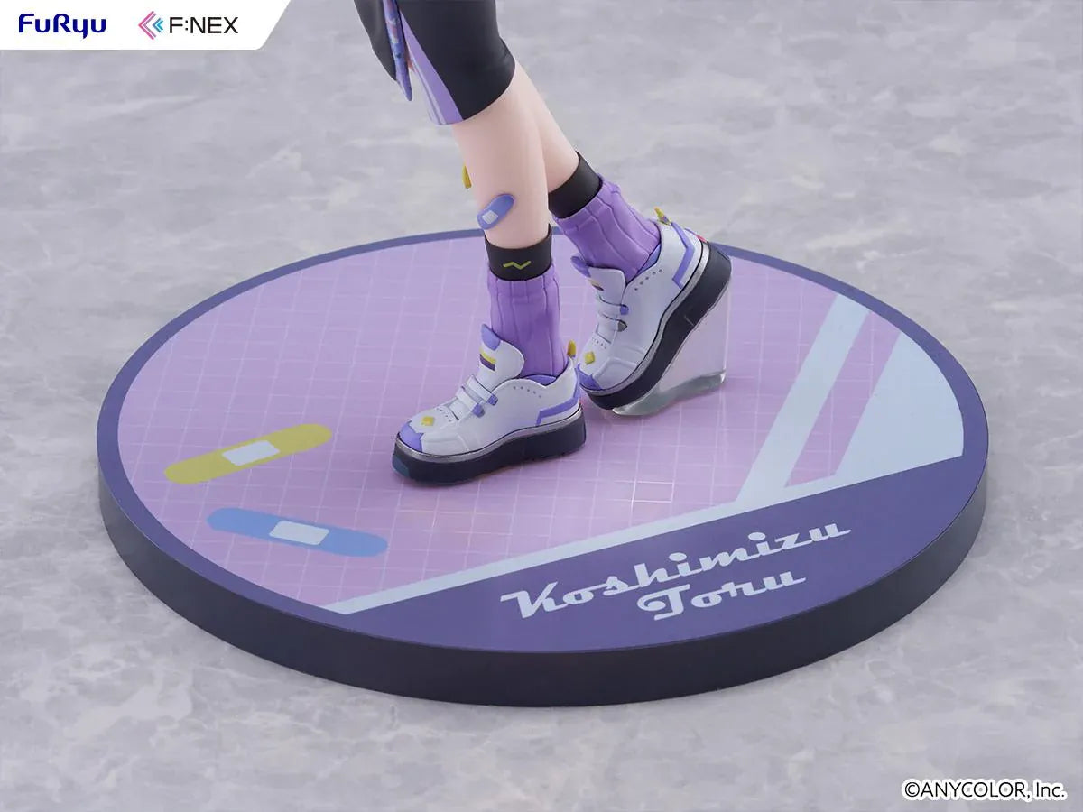Nijisanji F:NEX Koshimizu Toru 1/7 scale figure wearing headphones and purple accented streetwear