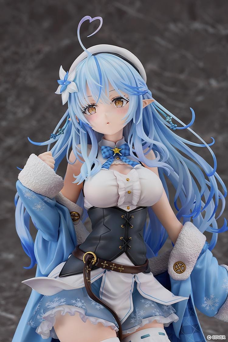 Hololive Yukihana Lamy 1/6 scale figure kneeling with long blue hair and winter themed outfit