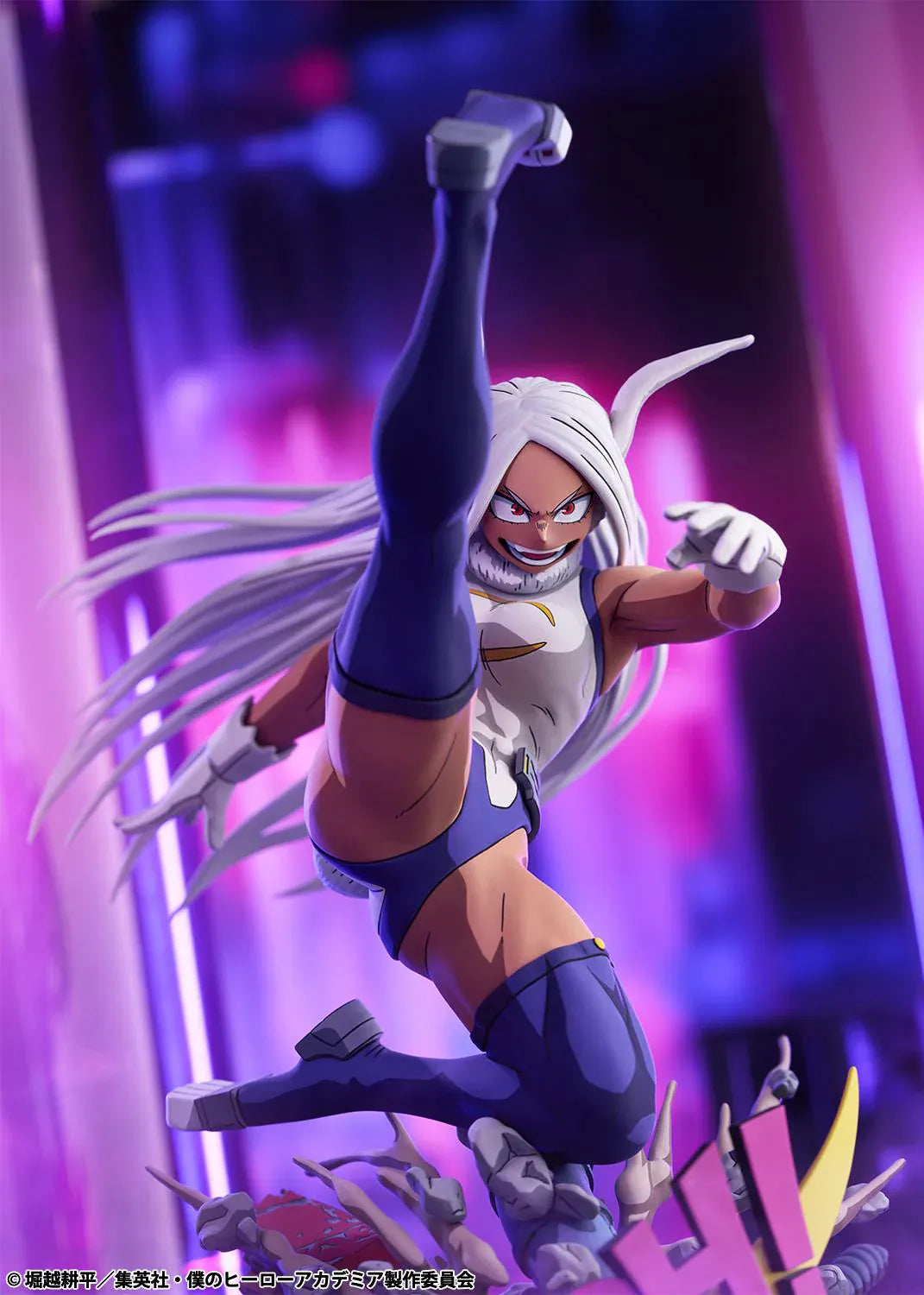 Mirko My Hero Academia 1/8 scale figure with dynamic kick pose and 2D shading effect