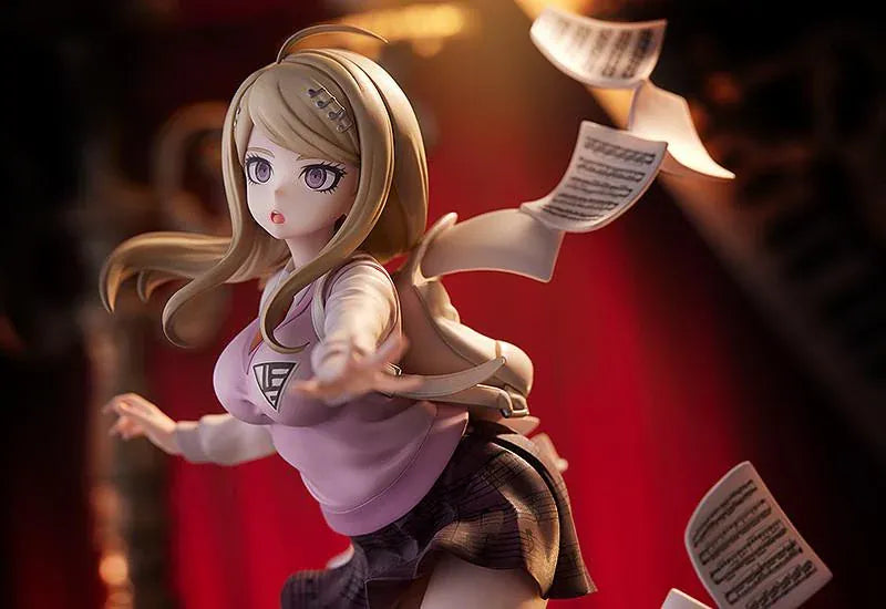 Danganronpa V3 Kaede Akamatsu 1/7 scale figure posed with floating sheet music and Monokuma on an ornate piano-key base.