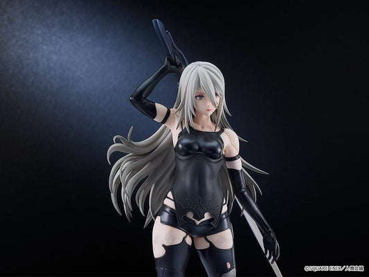 NieR: Automata A2 (YoRHa Type A No.2) 1/7 Scale Figure in iconic black combat attire, holding sword and standing in a powerful pose