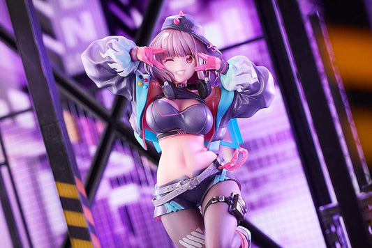 Gridman Universe Akane Shinjou Dreamy Divas Version 1/7 Scale Figure, featuring Akane in a futuristic, idol-inspired costume with vibrant pink hair, cybernetic accessories, and a playful pose on a clear base.