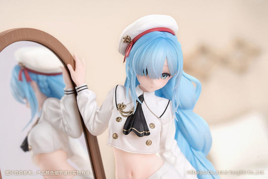 Azur Lane Janus Figure, depicted in a sailor outfit adjusting her hat in front of a mirror, captures a blend of charm and sophistication. Ideal for collectors and fans of the Azur Lane series, showcasing exquisite craftsmanship and attention to detail.