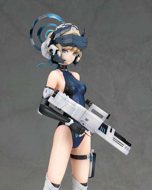 Blue Archive Toki (Full Ver.) 1/7 Scale Figure – highly detailed anime figure featuring Toki in a futuristic outfit with a sci-fi rifle and cybernetic accessories, standing on a transparent base.