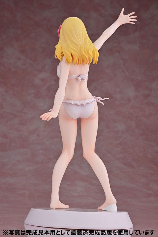Tomo-chan Is a Girl! Carol Allston (Summer Queens) 1/8 Scale Figure – an anime figure featuring Carol in a pastel bikini with frilled details, standing in a playful pose with bright blonde hair and a cheerful expression.