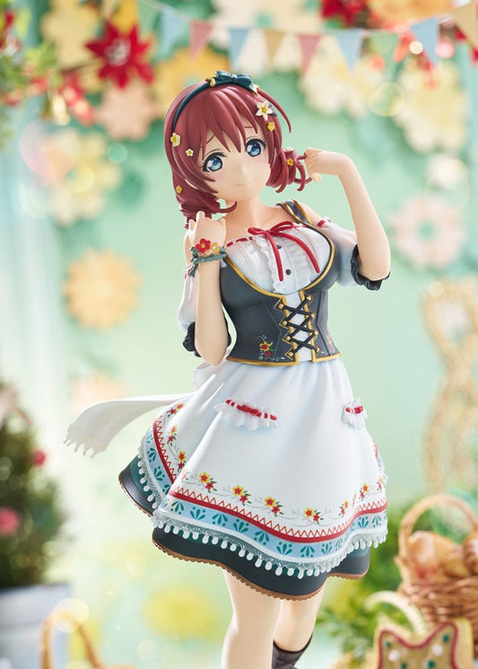 Love Live! Nijigasaki High School Idol Club Emma Verde 1/7 Scale Figure featuring Emma in a European-style folk dress with floral embroidery, braided hair, and lace-up boots.