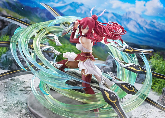 Dynamic Fairy Tail Erza Scarlet (Ataraxia Armor Ver.) 1/7 Scale Figure featuring Erza in her battle armor, surrounded by swirling blades, in a powerful and commanding pose.