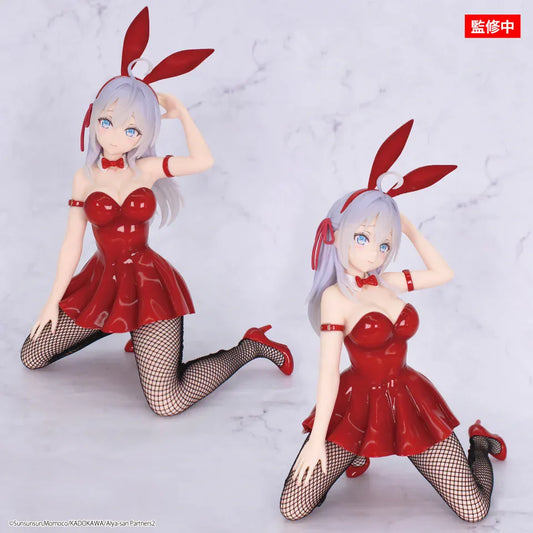 Alya Sometimes Hides Her Feelings in Russian Alya Bunny Red Ver 1/7 scale figure kneeling in glossy red bunny outfit with fishnet stockings.